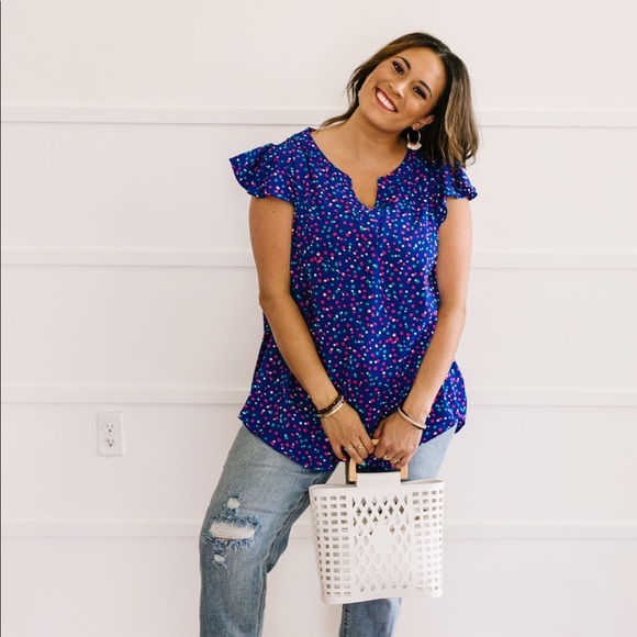 True Blue & Confetti Blouse - Picture 6 of 10